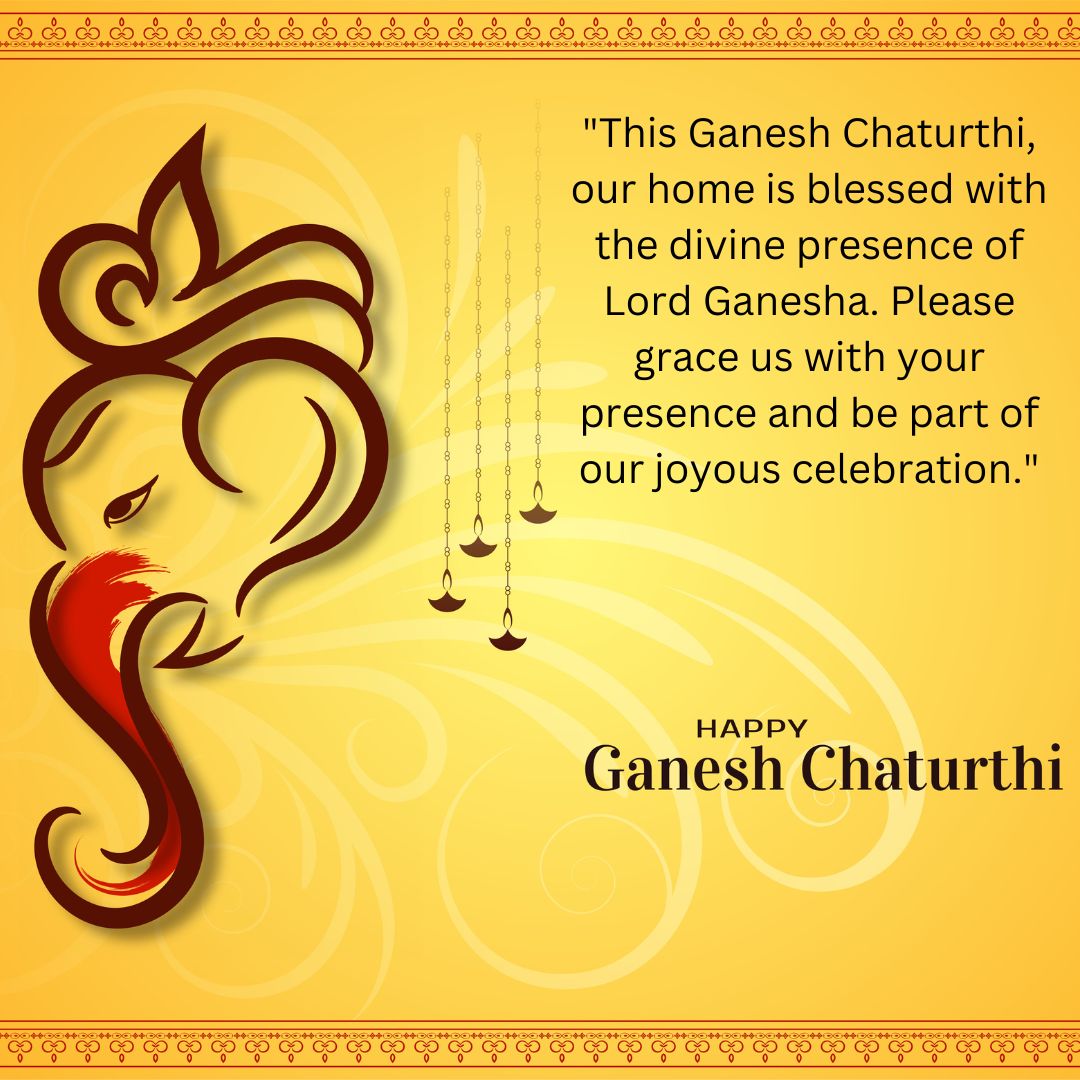 ganpati invitation message in english